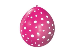 PIÑATA SUPER - LUNAR BLANCO GLOBO FUCSIA
