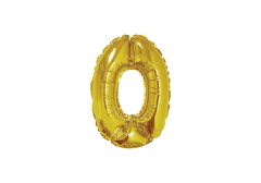 NÚMERO 0 DORADO DE 14 PULGADAS