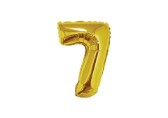 NÚMERO 7 DORADO DE 14 PULGADAS