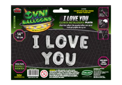 I LOVE YOU PLATEADO - 14 PULGADAS