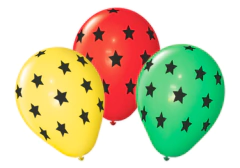 12 PULGADAS ESTÁNDAR FLÚO COLOR SURTIDO ESTRELLAS NEGRAS