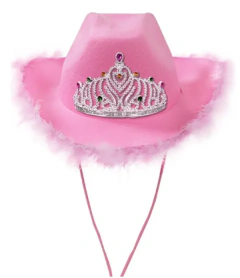 Cowboy con boa y corona en internet