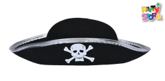 GORRO PIRATA ADULTO BORDE DORADO/PLATEADO - comprar online