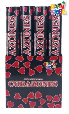 LANZAPAPELES CAÑON 40 CM CORAZONES - Cotillon la Morena