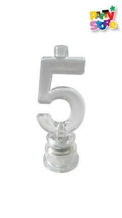 VELA NUMERO LUMINOSO LED N 5 con 4 velitas en internet