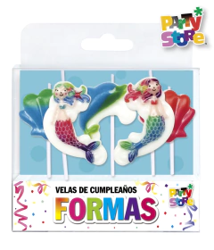 VELAS FORMAS - SET SIRENITAS X 5 PIEZAS