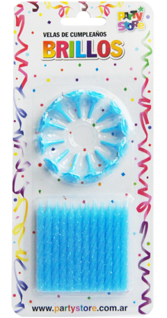 VELAS BRILLOS CELESTES C/BASES - Blister x 24 u