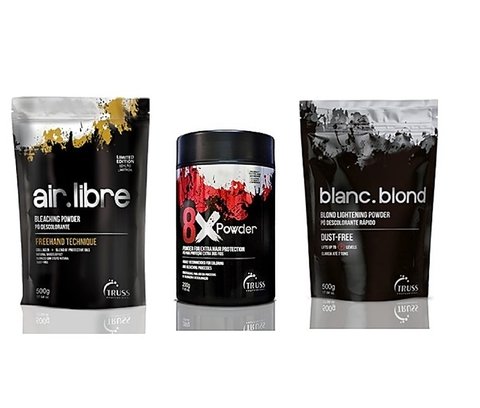 Trio Descoloração Truss Descolorante Rápido Dust Free 500g + Pó 8X Powder 200g + Truss Air Libre Pó