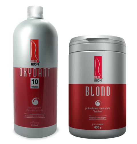 Kit Red Iron Blond Pó Descolorante Forte 400g + Red Iron Ox 10 Vol. 900ml