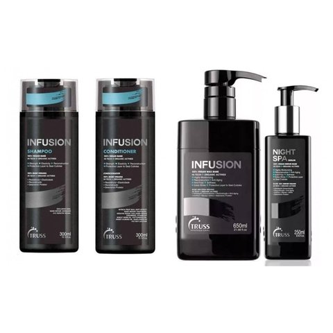 Kit Truss Infusion Shampoo + Condicionador 2x 300ml + Infusion 650ml + Night Spa 250ml (4 Produtos)