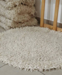 Alfombra Telar cruda redonda x 1m