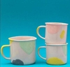 Taza de cerámica manchas de color