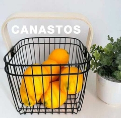 Canasta de alambre y yute - tienda online