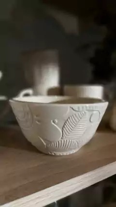 Bowl de cerámica esgrafiado