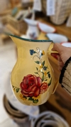Jarra bombé (Rosas - amarilla)