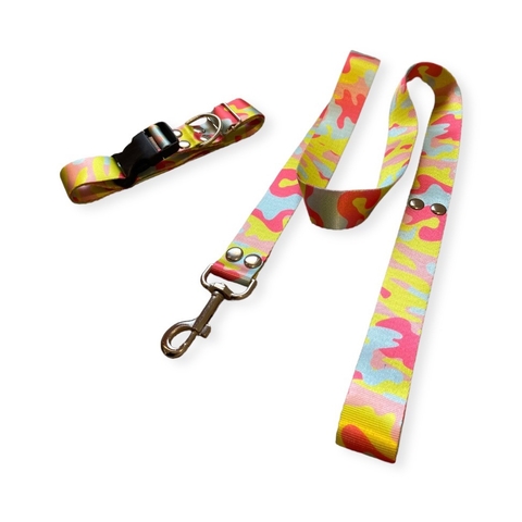 Collar para perro camuflado amarillo