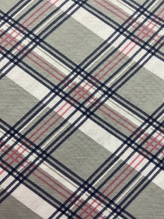 Pijama Feminino Longo Xadrez Cinza - comprar online