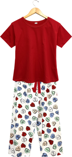 Pijama Feminino Capri Viscolycra CORAÇÃO