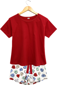 Pijama Feminino Curto Viscolycra CORAÇÃO