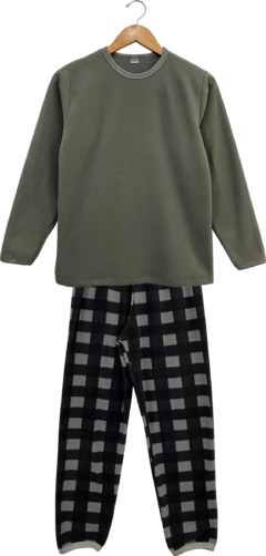 Pijama Menino Microsoft Xadrez Cinza