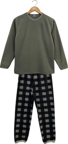 Pijama Masculino Microsoft Xadrez Cinza