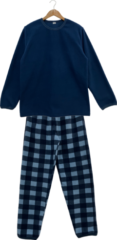 Pijama Menino Microsoft Xadrez Marinho