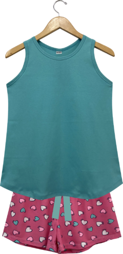 Pijama Feminino Curto Regata CORAÇÃO