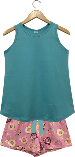 Pijama Feminino Curto Regata DONUTS