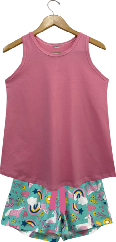Pijama Feminino Curto Regata UNICÓRNIO