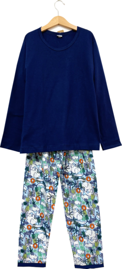 Pijama Menino Longo ZOO Marinho - comprar online
