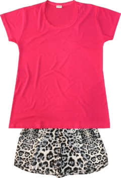 Pijama Menina Curto Oncinha Pink - comprar online