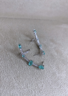 Brinco prata 925 ear cuff com zircônias - comprar online