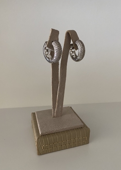 Argola prata com zircônias - comprar online
