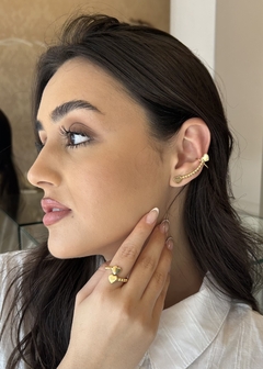 Earcuff em prata 925 com banho de ouro