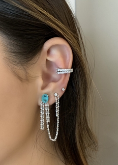 Falso piercing prata 925 com zircônias