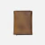 Carteira masculina comum em tom café feita em couro, vista fechada | Dom Velluto