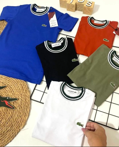 Camisa Lacoste Gola Colorida