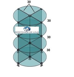 Gôndula de centro em vidro modulado 60cm - comprar online