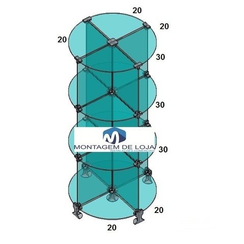 GÔNDULA DE CENTRO EM VIDRO MODULADO 20cm - comprar online