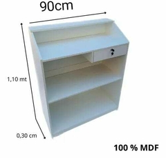 Balcao caixa de mdf 90x110x40cm - Balcão de Vidro   Montagem de Loja (31) 97189-4747