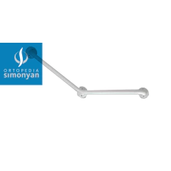 Barra 135° de acero, color blanco, largo: 40+40cm, inc. fijac. de acero inox.