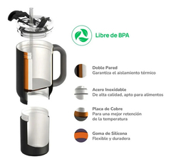 Vaso Termico Asobu Duplex 660 Ml + 360 Ml Doble Compartimien - arteregal