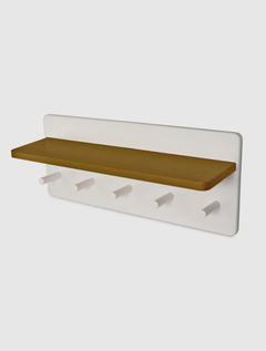 Imagen de Perchero De Pared Con Estante Escandinavo Nordico Laqueado