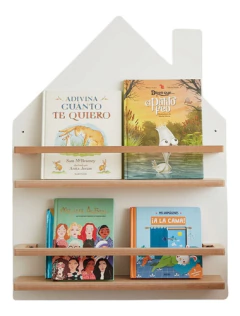 Repisa Casita Colgante Con Estantes Y Sujeta Libros Nordica - tienda online