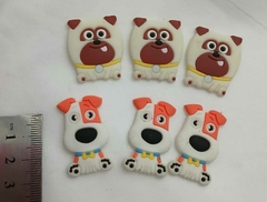 Apliques cachorrinhos emborrachados - 6 peças