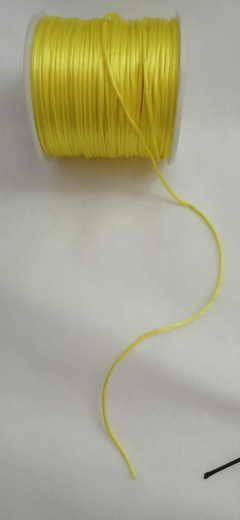 Fio de cetim amarelo - Rabo de gato - 1mm x 90m - comprar online