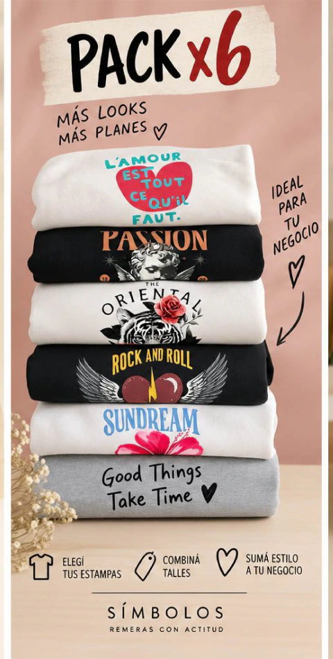Nivel inicial Pack x 6 Remeras Mangas Largas