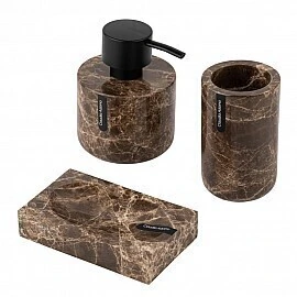 SET DE BAÑO MARMOL | LINEA INDIA MARRÓN