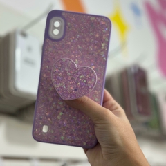 Funda Brillosa + Pop Socket para Samsung