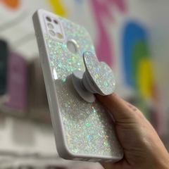 Funda Brillosa + Pop Socket para Samsung a21s - Happy Móvil
